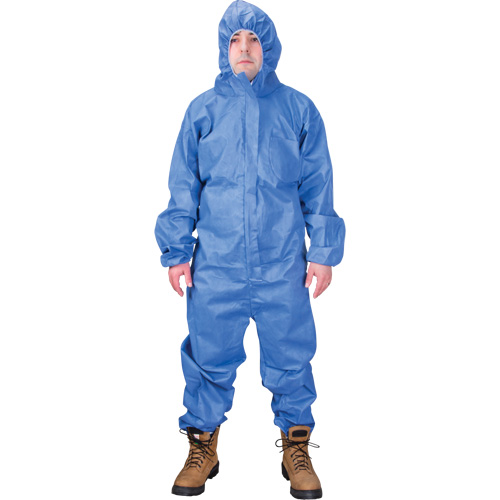 Hooded Coveralls, Medium, Blue, SMS Seaboard Timber Mart