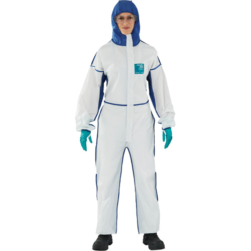 AlphaTec 1800 Comfort 3-Piece Coveralls, Large, Blue/White, Microporous/SMS Seaboard Timber Mart
