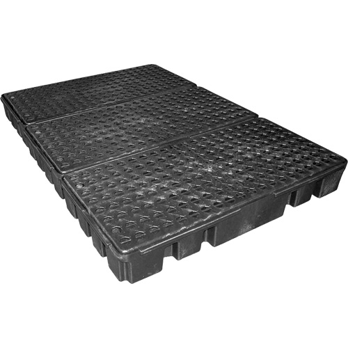 Palette de confinement des d&eacute;versements &agrave; profil bas Black Diamond, Capacit&eacute; de d&eacute;versement 76.5 gal. US, 72" x 49" x 6,5" Seaboard Timber Mart