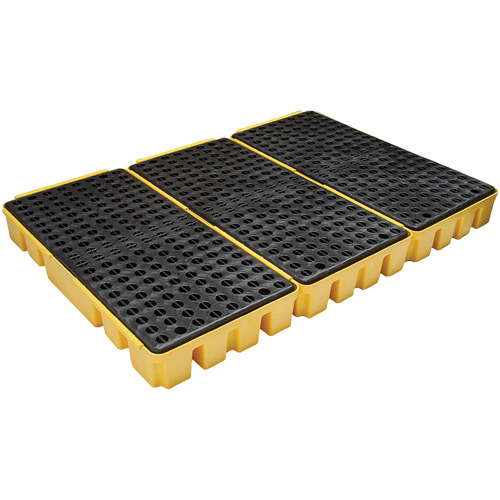 Palette &agrave; profil bas pour contr&ocirc;le des d&eacute;versements, Capacit&eacute; de d&eacute;versement 76.5 gal. US, 72" x 49" x 6,5" Seaboard Timber Mart