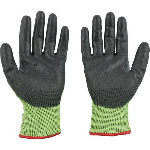 High Visibility Dipped Gloves, Size 2X-Large, 15 Gauge, Polyurethane Coated, Polyethylene Shell, ASTM ANSI Level A5 Seaboard Timber Mart