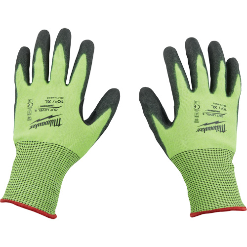 High Visibility Dipped Gloves, Size 2X-Large, 15 Gauge, Polyurethane Coated, Polyethylene Shell, ASTM ANSI Level A5 Seaboard Timber Mart