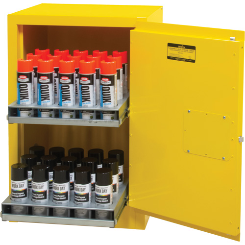 Flammable Aerosol Storage Cabinet, 12 gal., 1 Door, 23" W x 35" H x 18" D Seaboard Timber Mart