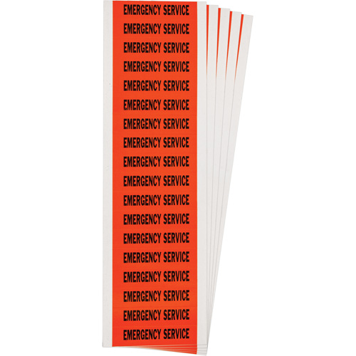 "Emergency Service" Conduit & Voltage Labels, 1/2" x 2-1/4", Cloth/Vinyl, English Seaboard Timber Mart