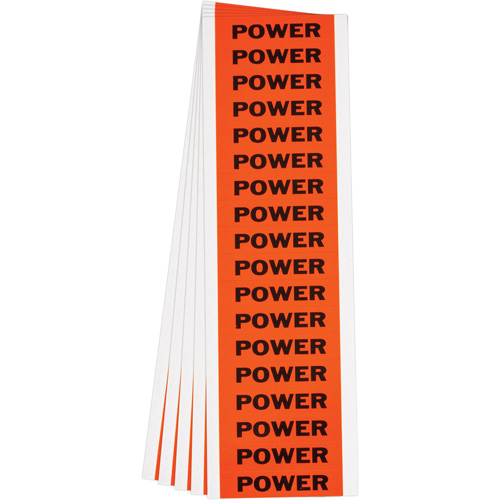 "Power" Conduit & Voltage Labels, 1/2" x 2-1/4", Cloth/Vinyl, English Seaboard Timber Mart