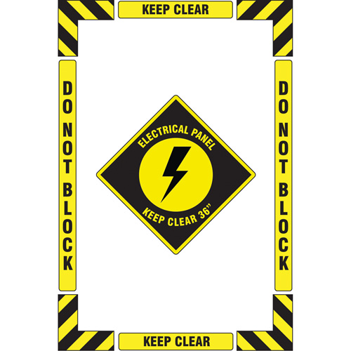 "Electrical Panel" Floor Marking Kit, Adhesive, English with Pictogram Seaboard Timber Mart