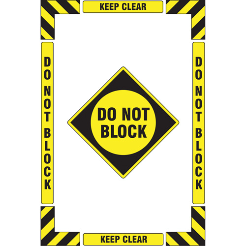"Keep Clear Do Not Block" Floor Marking Kit, Adhesive, English with Pictogram Seaboard Timber Mart