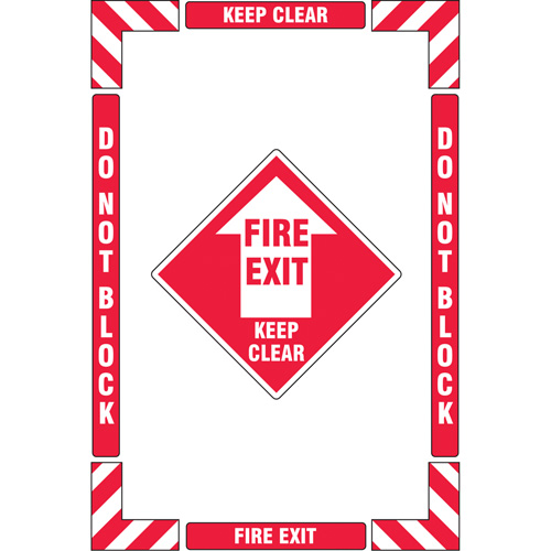 "Fire Exit" Floor Marking Kit, Adhesive, English with Pictogram Seaboard Timber Mart