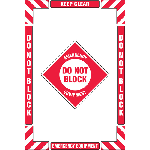 "Emergency Equipment" Floor Marking Kit, Adhesive, English with Pictogram Seaboard Timber Mart