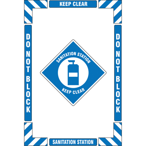"Sanitation Station" Floor Marking Kit, Adhesive, English with Pictogram Seaboard Timber Mart