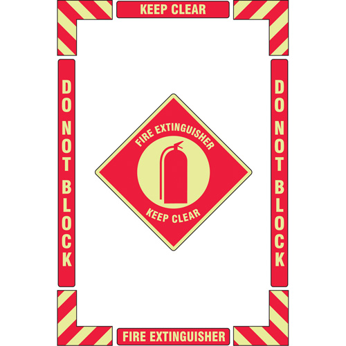 "Fire Extinguisher" Floor Marking Kit, Adhesive, English with Pictogram Seaboard Timber Mart