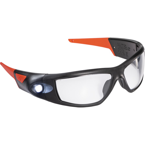 SPG500 Rechargeable Inspection Beam Safety Glasses, Clear Lens, ANSI Z87+ Seaboard Timber Mart