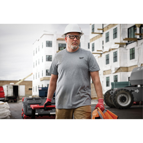 Hybrid Work Tee Shirt, Men's, Small, Grey Seaboard Timber Mart