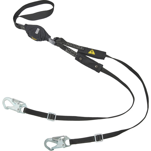 V-Series Utility Energy Absorbing Lanyard, 6', Snap Hook Center, Snap Hook Leg Ends, Nylon Seaboard Timber Mart