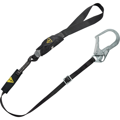 V-Series Utility Energy Absorbing Lanyard, 6', Rebar Hook Center, Snap Hook Leg Ends, Nylon Seaboard Timber Mart
