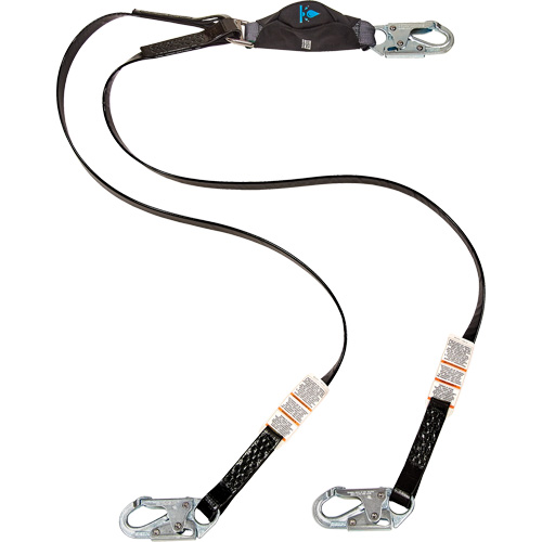 Anti-Corrosion Energy Absorbing Lanyard, 6', Snap Hook Center, Snap Hook Leg Ends, Polyester Seaboard Timber Mart