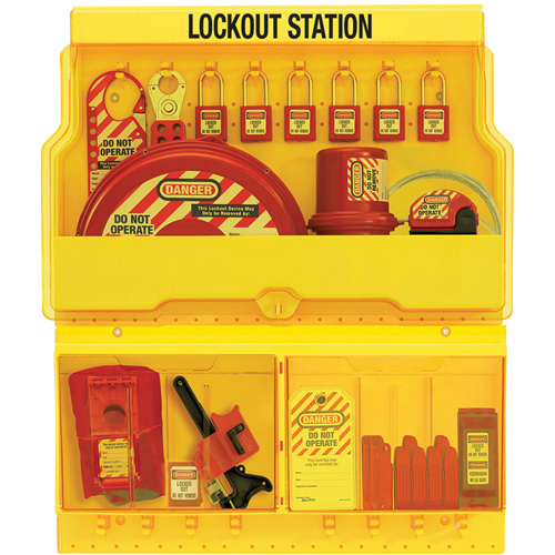 Standard Valve & Electrical Deluxe Lockout Station, Thermoplastic Padlocks, 32 Padlock Capacity, Padlocks Included Seaboard Timber Mart