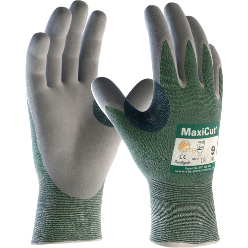 Gants en tissu technique r&eacute;sistant aux coupures ATG MaxiCut, Taille Grand, Calibre 15, Rev&ecirc;tement Nitrile, Enveloppe en Fil technique, ASTM ANSI niveau A2/EN 388 niveau 3/EN 388 niveau B Seaboard Timber Mart