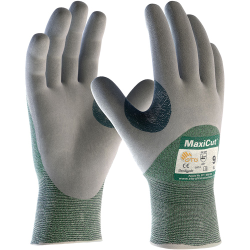 ATG MaxiCut&reg; Engineered Yarn Cut Resistant Gloves, Size Large, 15 Gauge, Nitrile Coated, Engineered Yarn Shell, ASTM ANSI Level A2/EN 388 Level 3/EN 388 Level B Seaboard Timber Mart