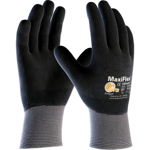 Gants compatibles avec les &eacute;crans tactiles ATG MaxiFlex Ultimate, Grand, R&ecirc;vetement Nitrile, Calibre 15, Enveloppe en Nylon/&eacute;lasthanne Seaboard Timber Mart
