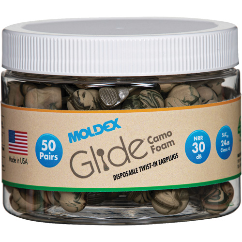 Glide&reg; Camo Foam Earplugs, Bulk - Canister Seaboard Timber Mart