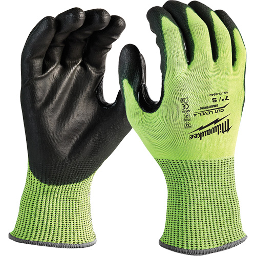 Gants haute visibilit&eacute; r&eacute;sistant aux coupures, Taille Petit, Calibre 13, Rev&ecirc;tement Nitrile/Polyur&eacute;thane, Enveloppe en Poly&eacute;thyl&egrave;ne, ANSI/ISEA 105 niveau 4 Seaboard Timber Mart
