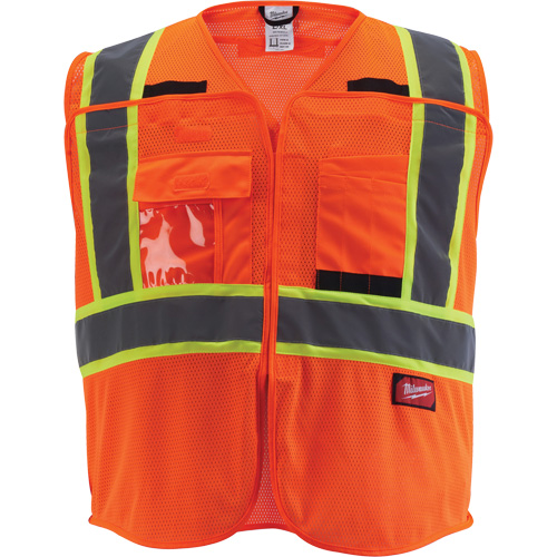 Veste de s&eacute;curit&eacute; pour signaleur, Orange haute visibilit&eacute;, Moyen/Petit Seaboard Timber Mart