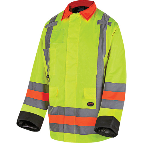 6040 Veste de contr&ocirc;le de la circulation pour l'hiver qu&eacute;b&eacute;cois, Polyester, Jaune lime haute visibilit&eacute;, T-petit Seaboard Timber Mart