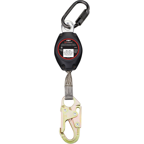 Cordage de s&eacute;curit&eacute; autor&eacute;tractable avec petit mousqueton Dynamic, 7', Polyester, Pivotant Seaboard Timber Mart