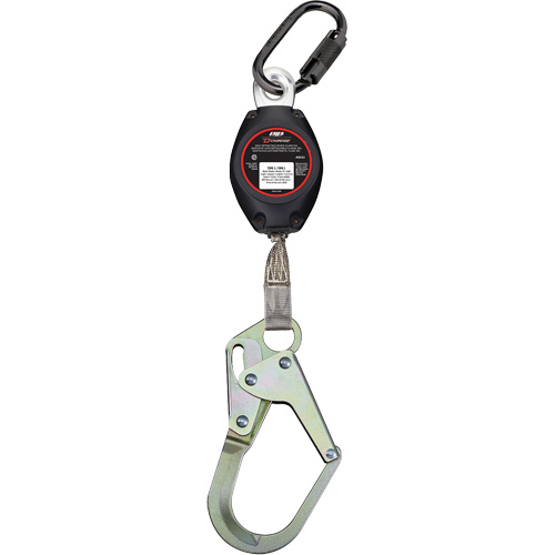 Cordage de s&eacute;curit&eacute; autor&eacute;tractable avec mousqueton moyen Dynamic, 7', Polyester, Pivotant Seaboard Timber Mart