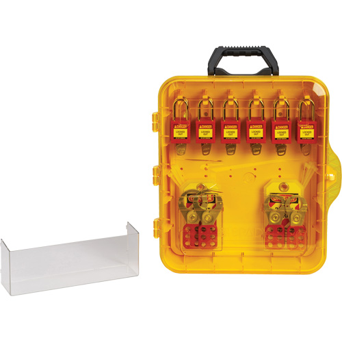 Lockout Station with Keyed Alike Nylon Safety Lockout Padlocks, Plastic Padlocks, 12 Padlock Capacity, Padlocks Included Seaboard Timber Mart