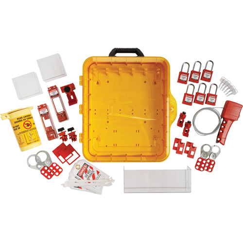 Electrical Lockout Station with Keyed Alike Nylon Safety Lockout Padlocks, Plastic Padlocks, 55 Padlock Capacity, Padlocks Included Seaboard Timber Mart