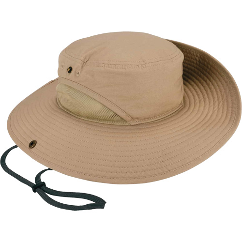 Chapeau l&eacute;ger de forestier Chill-Its 8936 avec panneau en maille, Khaki Seaboard Timber Mart