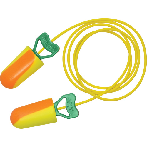 Bouchons d'oreilles biosourc&eacute;s PinchFit BioSoft, Vrac - Boîte, Avec cordon Seaboard Timber Mart