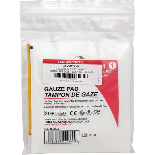 SmartCompliance&reg; Refill Gauze, Pad, 4" L x 4" W, Sterile, Medical Device Class 1 Seaboard Timber Mart
