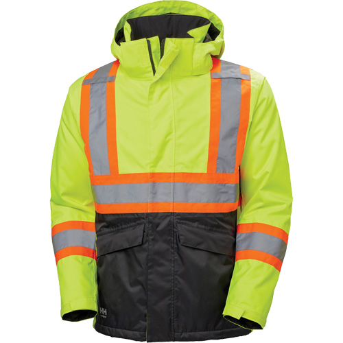 Alta Winter Jacket, Polyester, Black/High Visibility Lime-Yellow, Small Seaboard Timber Mart