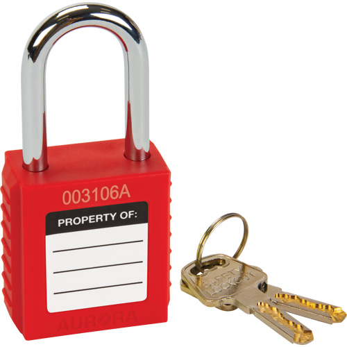 Lock for Lockouts, Safety Padlock, Keyed Different, Thermoplastic, 1-1/2" Width Seaboard Timber Mart