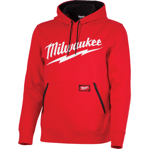 Midweight Pullover Hoodie with Milwaukee&reg; Logo, Men's, Small, Red Seaboard Timber Mart