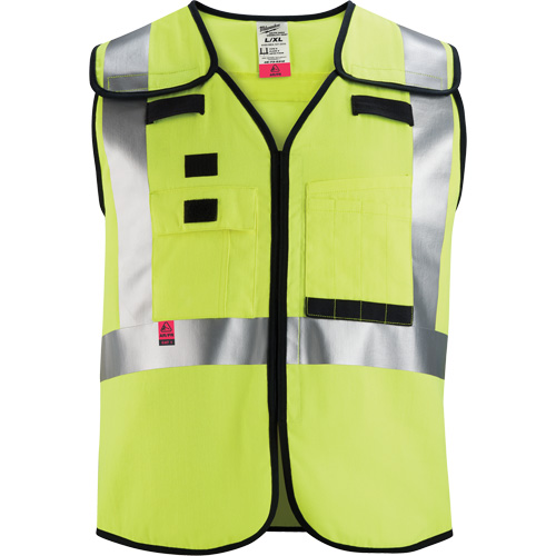 Gilet de s&eacute;curit&eacute; &agrave; maille d&eacute;tachable, Noir/Jaune lime haute visibilit&eacute;, Moyen/Petit Seaboard Timber Mart