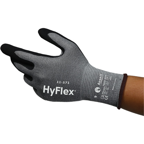 HyFlex&reg; 11-571 Cut-Resistant Gloves, Size 5, 15 Gauge, Nitrile Coated, Nylon/HPPE/Spandex Shell, ASTM ANSI Level A4/EN 388 Level D Seaboard Timber Mart
