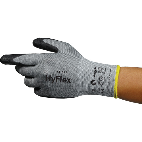 HyFlex&reg; 11-645 Cut-Resistant Gloves, Size 5, 13 Gauge, Polyurethane Coated, Intercept Shell, ASTM ANSI Level A4/EN 388 Level D Seaboard Timber Mart