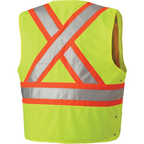 131 Veste de s&eacute;curit&eacute; avec c&ocirc;t&eacute;s r&eacute;glables, Jaune lime haute visibilit&eacute;, Moyen/Petit, Polyester Seaboard Timber Mart