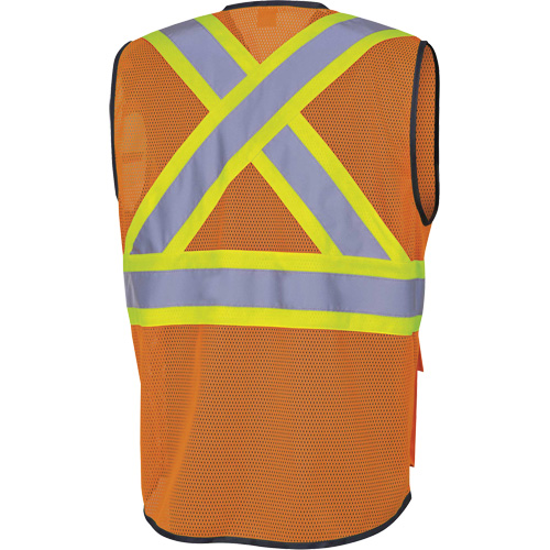 6960 Veste de s&eacute;curit&eacute; &agrave; maille en avant, Orange haute visibilit&eacute;, Moyen, Polyester Seaboard Timber Mart