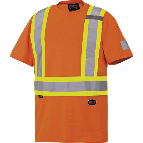 6978 T-shirt de s&eacute;curit&eacute;, Coton, Grand, Orange Seaboard Timber Mart