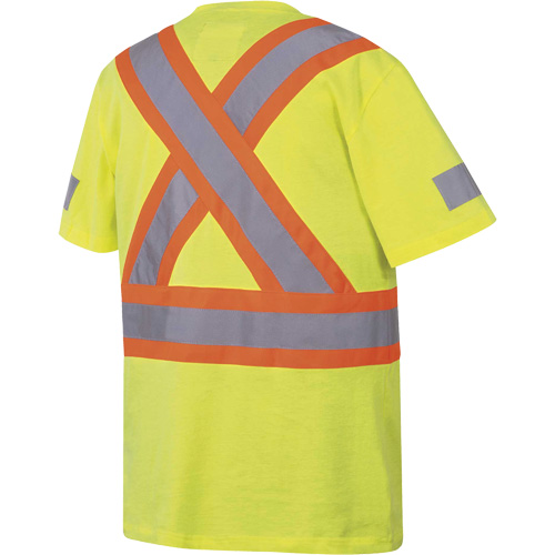 6980 Safety T-Shirt, Cotton, Small, High Visibility Lime-Yellow Seaboard Timber Mart