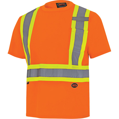 6990 Bird's-Eye Safety Shirt, Polyester, X-Small, High Visibility Orange Seaboard Timber Mart