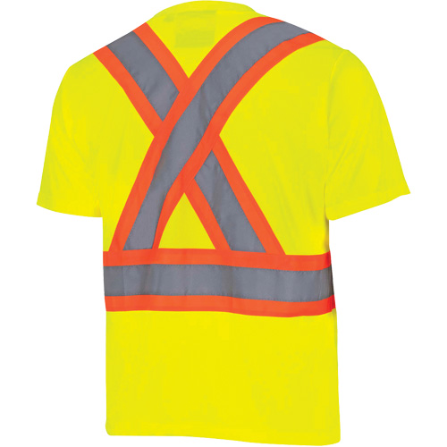 6991 Bird's-Eye Safety Shirt, Polyester, 3X-Large, High Visibility Lime-Yellow Seaboard Timber Mart