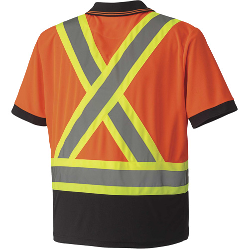 6986 Polo de s&eacute;curit&eacute; en il-de-perdrix, Polyester, Petit, Orange haute visibilit&eacute; Seaboard Timber Mart