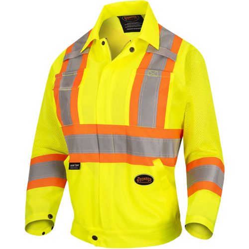 5999JW Veste de s&eacute;curit&eacute; routi&egrave;re pour femmes, Polyester, Jaune lime haute visibilit&eacute;, T-petit Seaboard Timber Mart