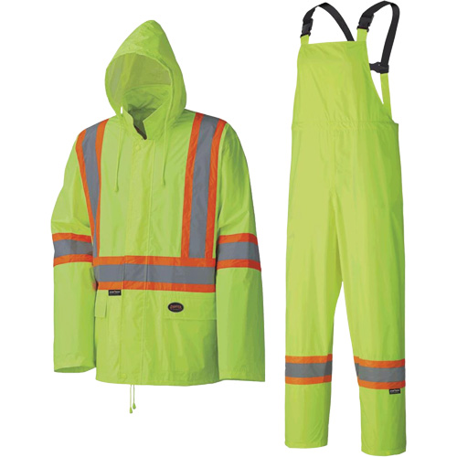 5599 Combinaison de pluie imperm&eacute;able et l&eacute;g&egrave;re, Polyester/PVC, T-petit, Jaune lime haute visibilit&eacute; Seaboard Timber Mart